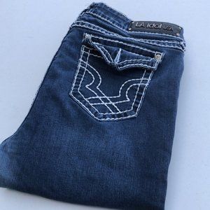 VINTAGE L.A. IDOL BOOTCUT JEANS 37x31 CRYSTALS 💎